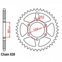 Rear Sprocket KAWASAKI 630*